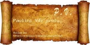 Paulini Vászoly névjegykártya